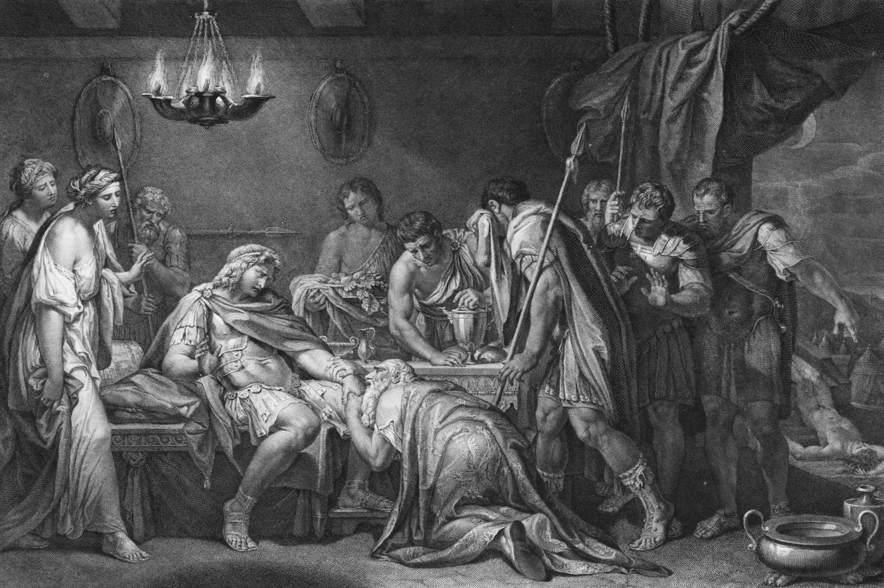 Priam lunastaa Hectorin, Domenico Cunegon, ruumiin, 1764 tekijältä Gavin Hamilton