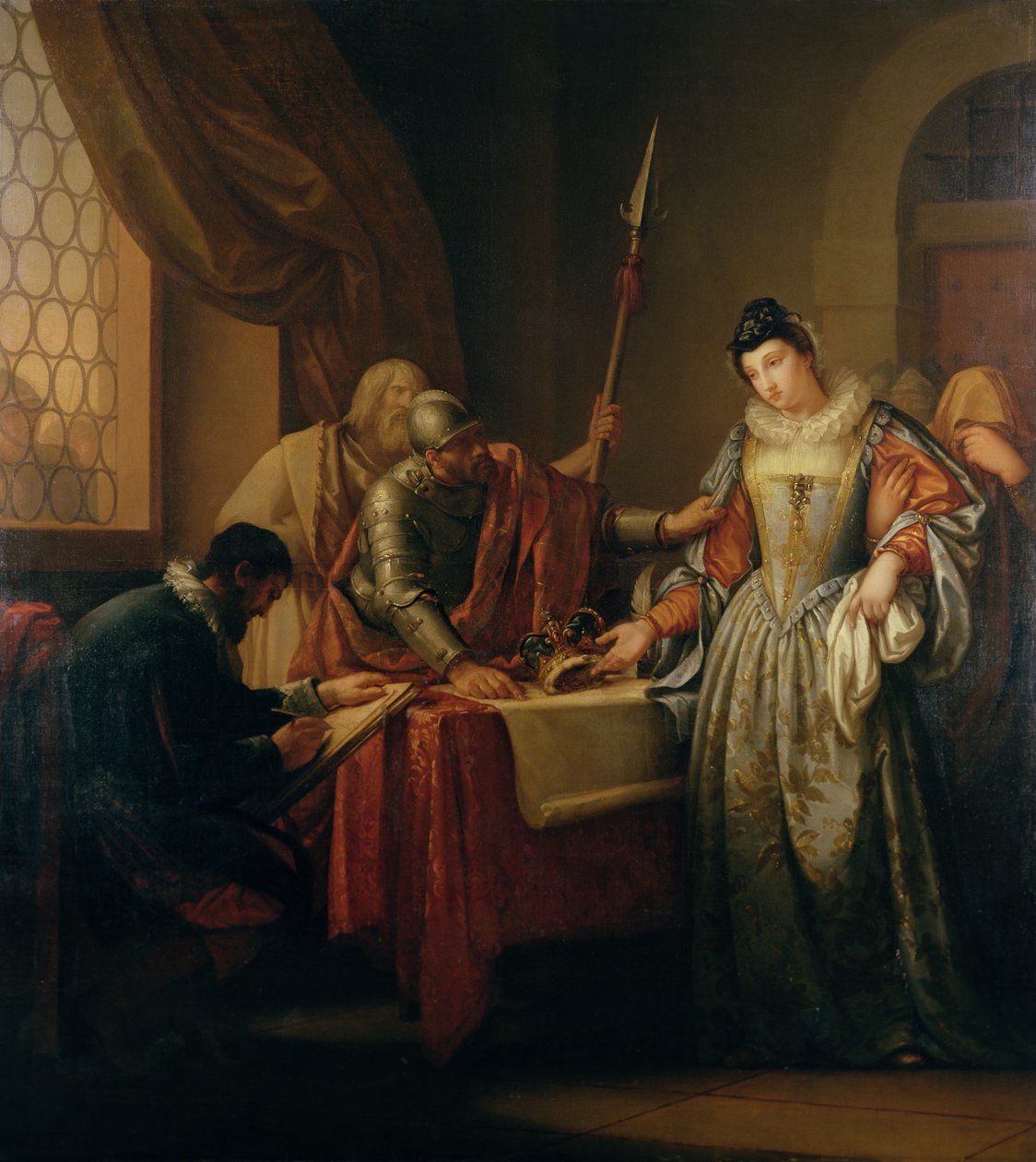 Skotlannin kuningattaren Marian luopuminen (1542-87) vuonna 1568, n. 1765-73 tekijältä Gavin Hamilton