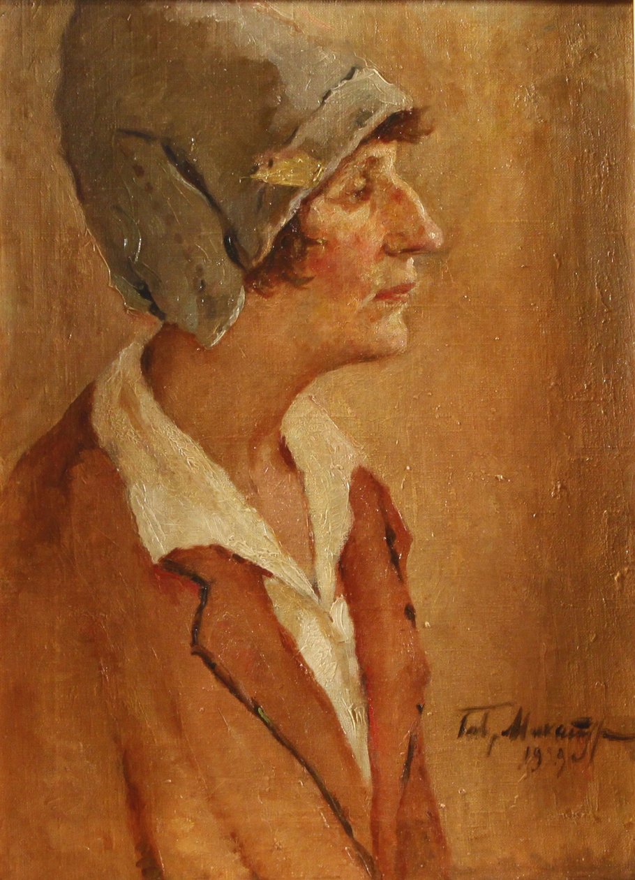 Runoilija Anna Akhmatovan muotokuva 1889-1966, 1929 tekijältä Gavriil Petrovich Makaturin