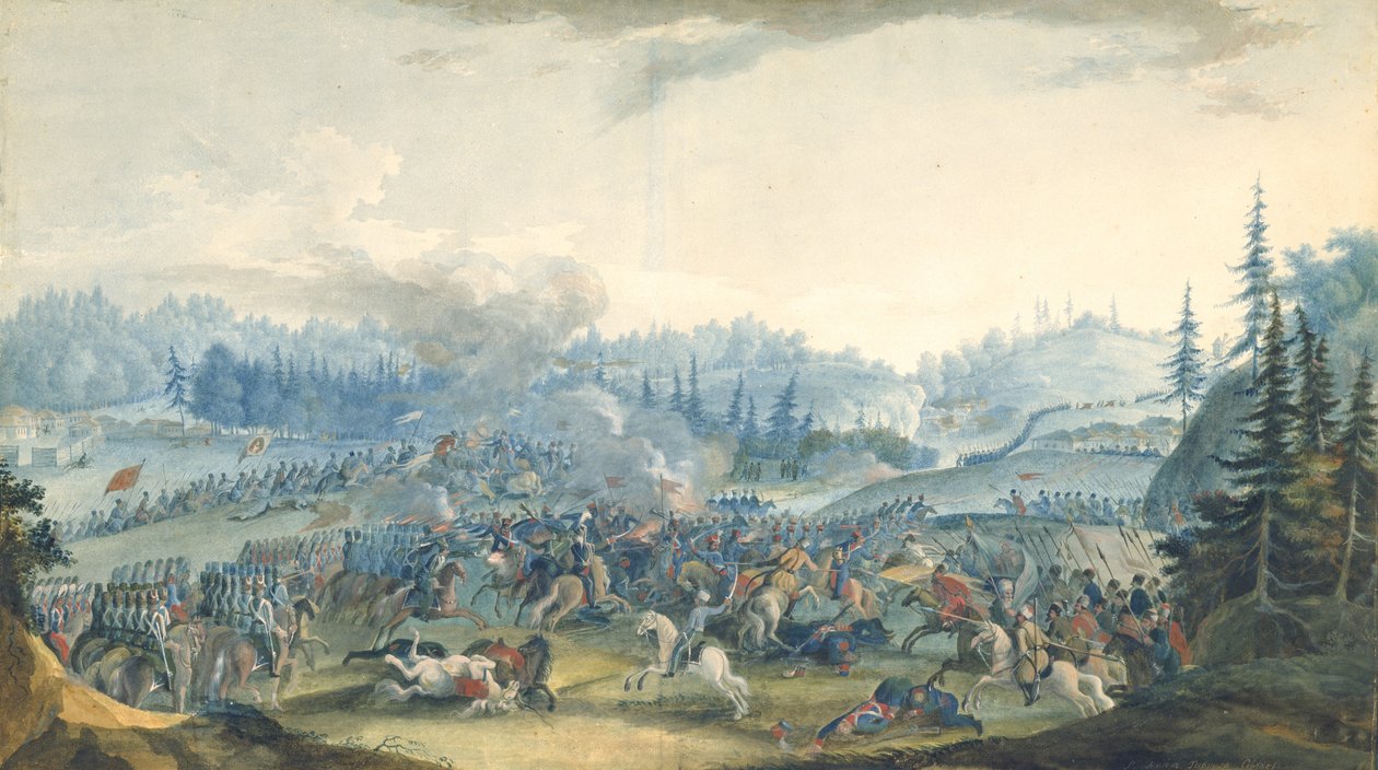 Kohtaus Venäjän ja Turkin sodasta, 1801 tekijältä Gavril Sergeyevich Sergeyev