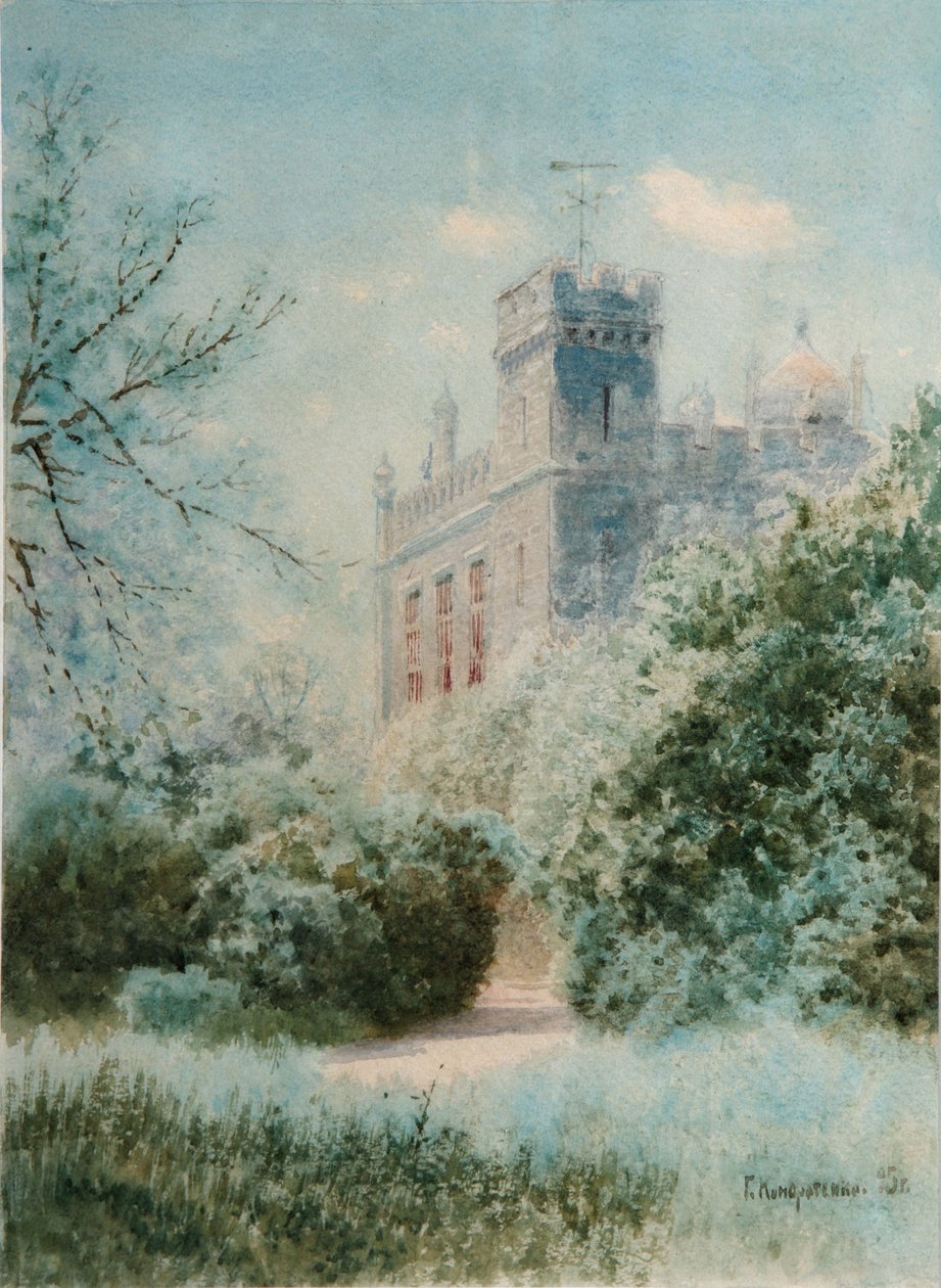 Vorontsovskin palatsi. Krim, 1895 tekijältä Gavril Pavlovich Kondratenko