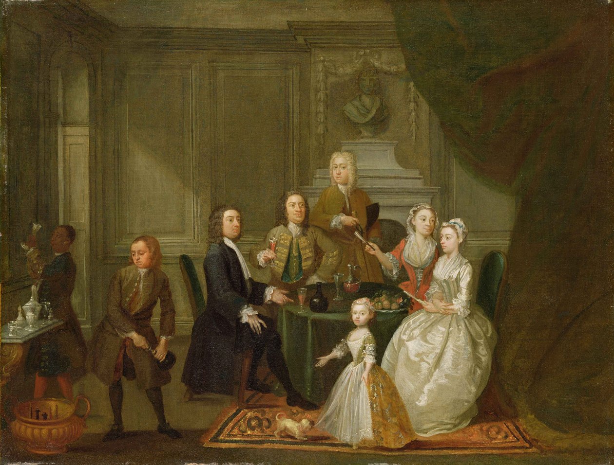 Ryhmämuotokuva, luultavasti Raikesin perheestä, n. 1730-32 (öljy kankaalle) tekijältä Gawen Hamilton