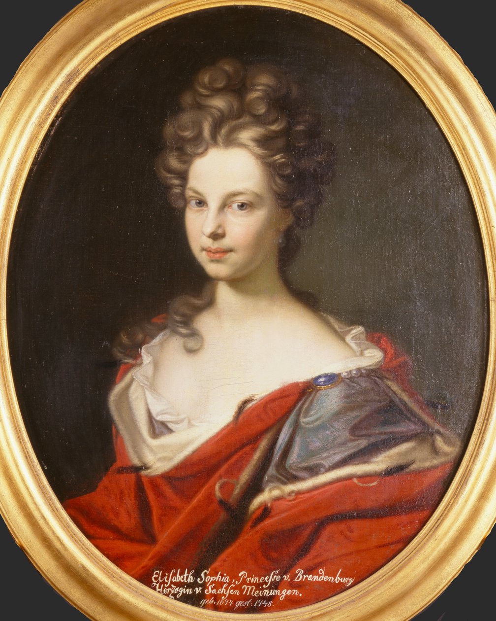 Markkreivi Elisabeth Sophie Brandenburgista 1674-1748, Kurinmaan herttuatar, 1691. tekijältä Gedeon Romandon