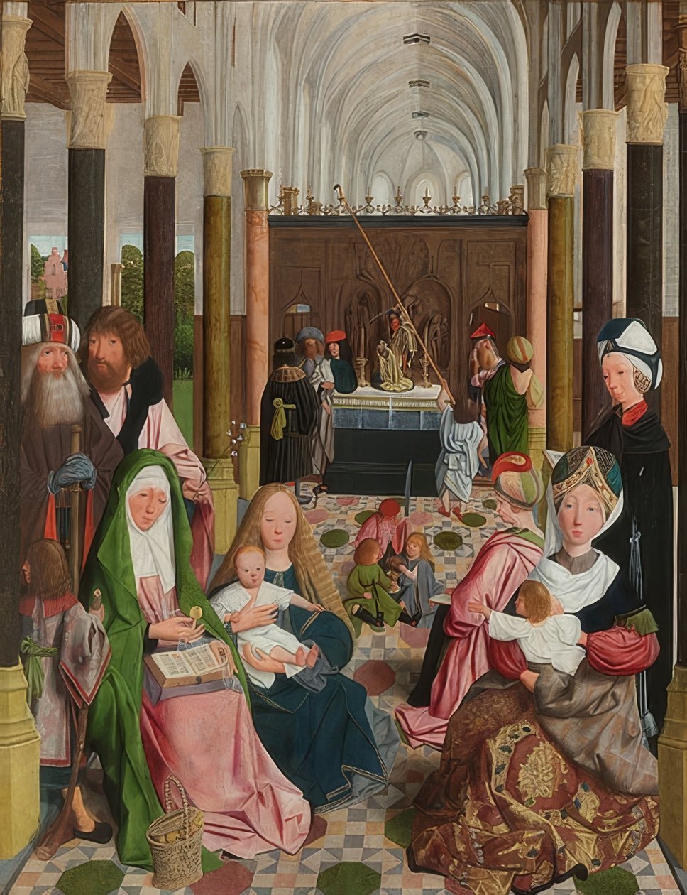 Pyhä sukulaisuus. Noin 1495 tekijältä Geertgen Tot sint Jans