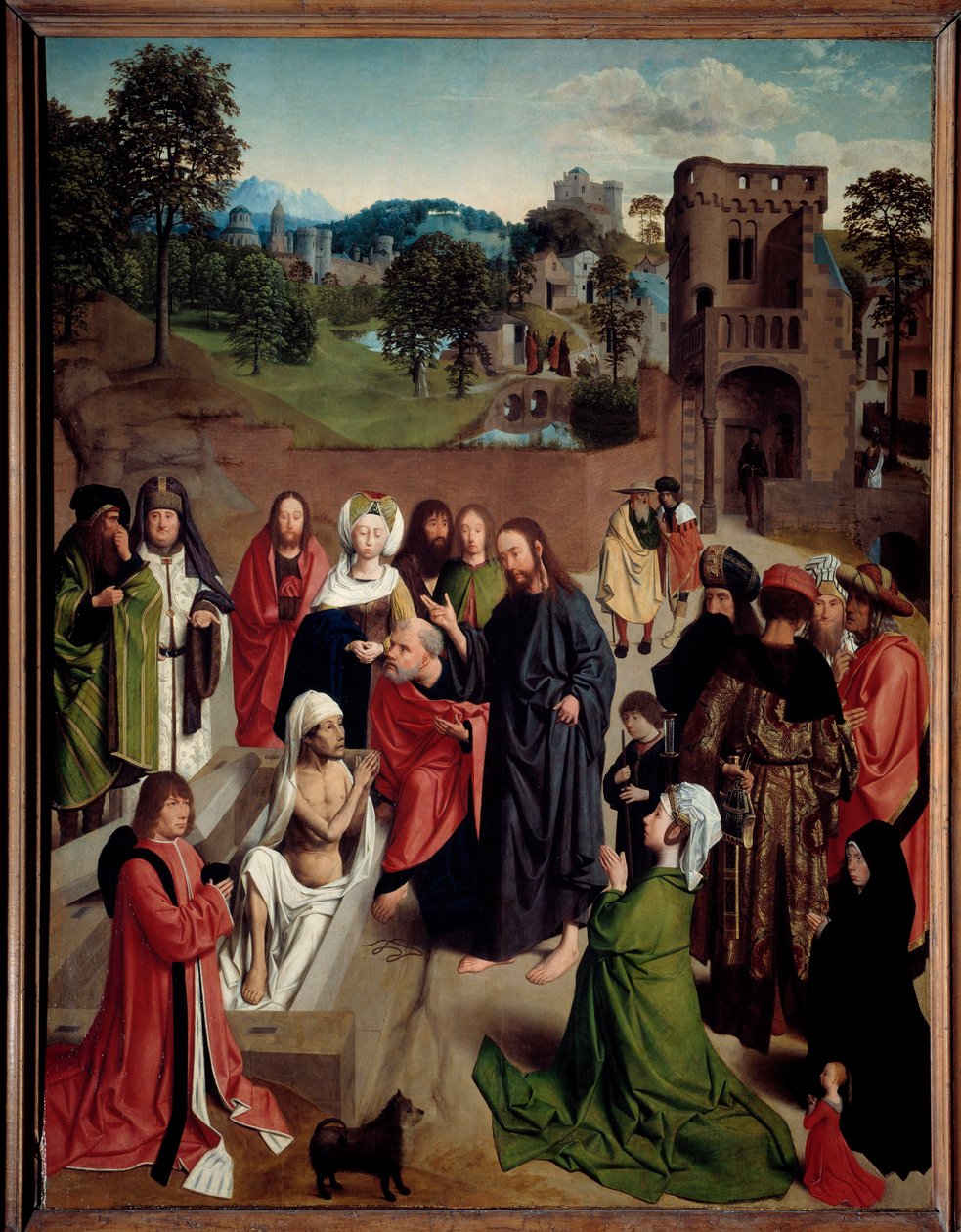 Gerard de Saint-Jeanin Lazaruksen ylösnousemus maalaus (1460/1465-1488/1493) 1400-luvun su. 1,27x0,97 m tekijältä Geertgen Tot sint Jans
