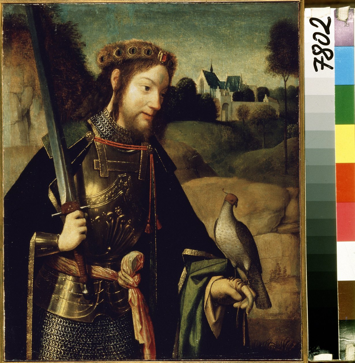 Geertgen tot Sint Jansin (tai Gerard de Saint-Jeanin (Saint Jean), Gerrit van Haarlemin) maalaus ""Gentin Pyhän Bavon esitys"" (Saint Bavo) (noin 1465-noin 1495) 1400-luvun loppu su. 36,5 x 30 cm Eremitaaši, Pietari tekijältä Geertgen Tot sint Jans