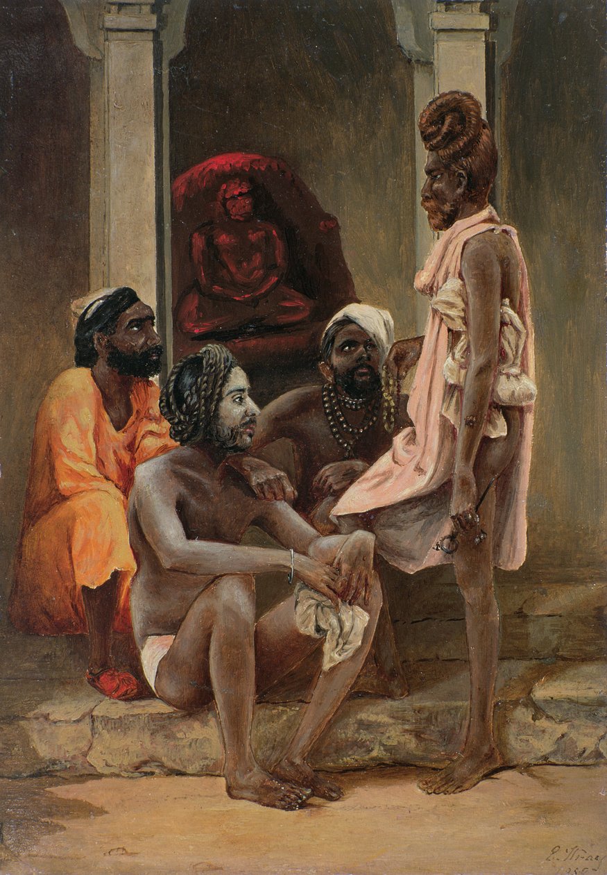 Gosiens eli fakiirit Ahmedabadissa, 1858 (öljy paperille) tekijältä General E.W. Wray