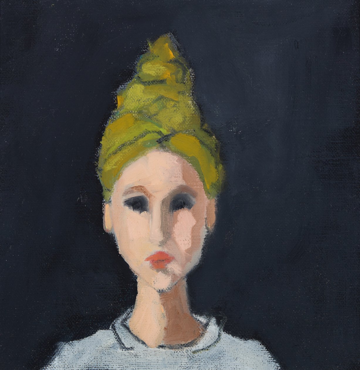 Tyttö vihreän turbaanin kanssa, 2017 (öljy kankaalle) tekijältä Genevieve French
