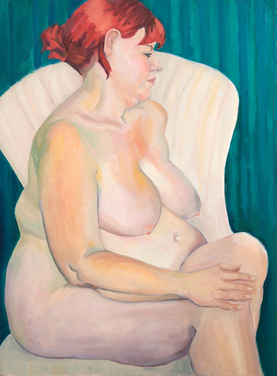 Punatukkainen alaston, 2015 (öljy kankaalle) tekijältä Genevieve French