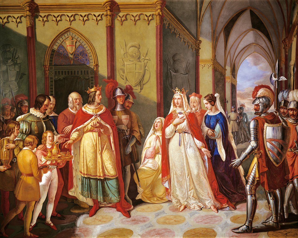 Tancred lähetti Constance of Hautevillen takaisin aviomiehelleen Henrik IV:lle, kirjoittanut Gennaro Maldarelli (1795-1858), Italia tekijältä Gennaro Maldarelli