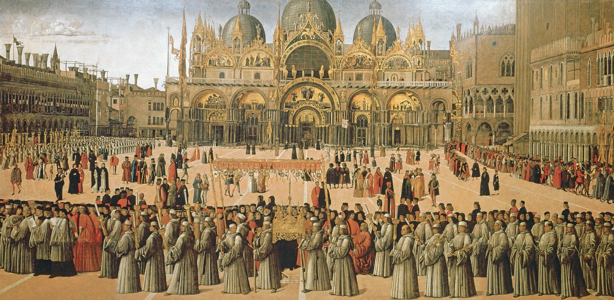 Kulkue Pyhän Markuksen aukiolla, 1496 tekijältä Gentile Bellini