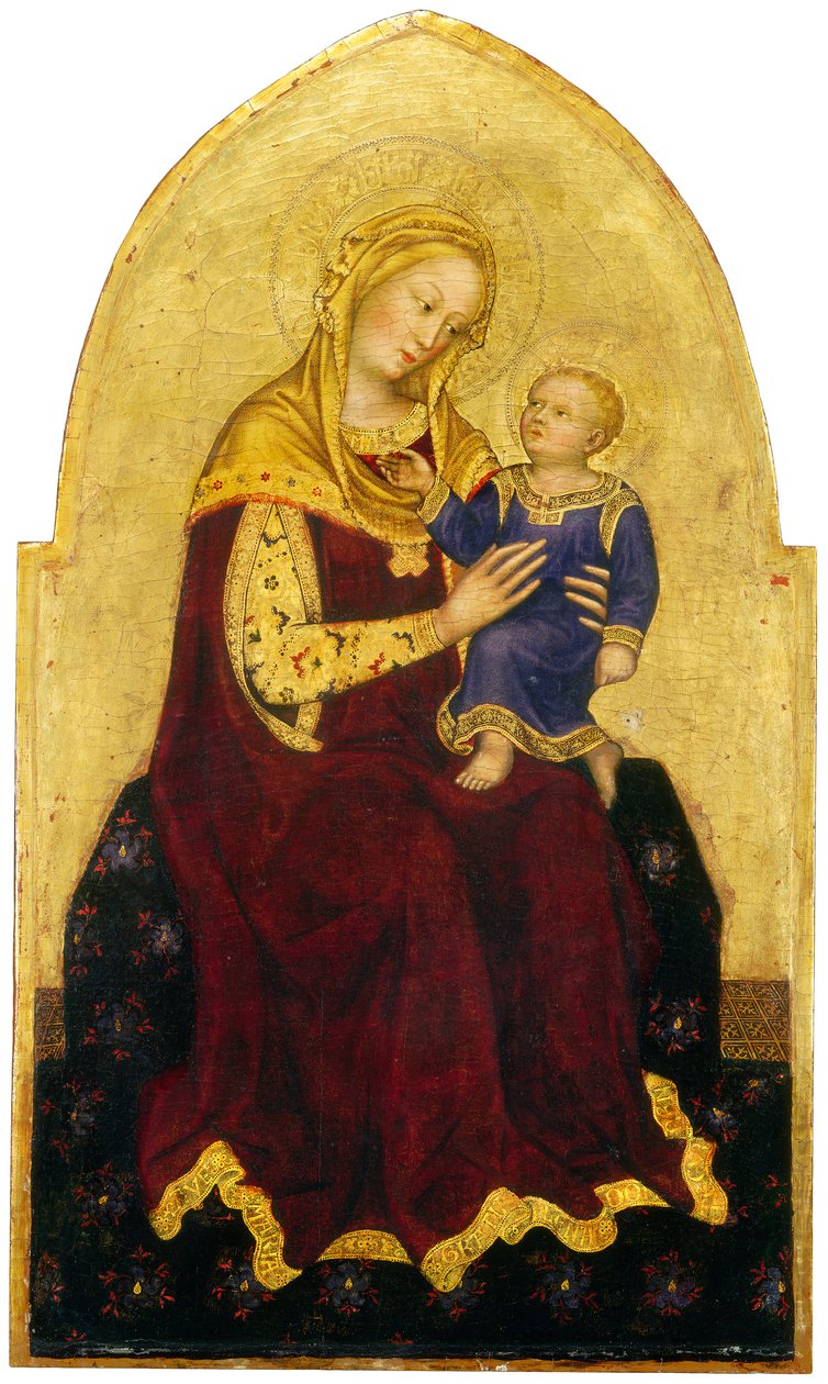 Madonna and Child Enthroned, n. 1420 (tempera paneelissa) tekijältä Gentile da Fabriano