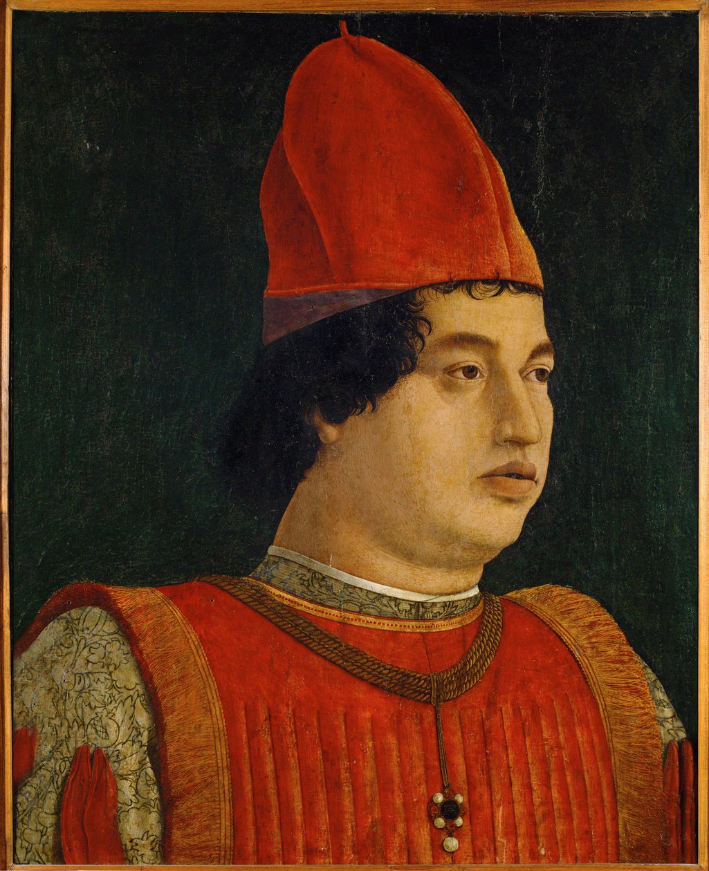 Gianfrancesco Gonzaga, Mantovan hallitsija, marsalkka ... (öljy puulle) tekijältä Gentile Bellini