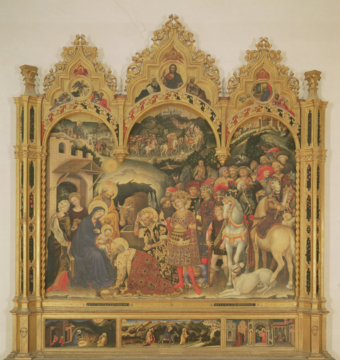 Taikurien palvonnan alttaritaulu, 1423 (tempera paneelille) tekijältä Gentile da Fabriano