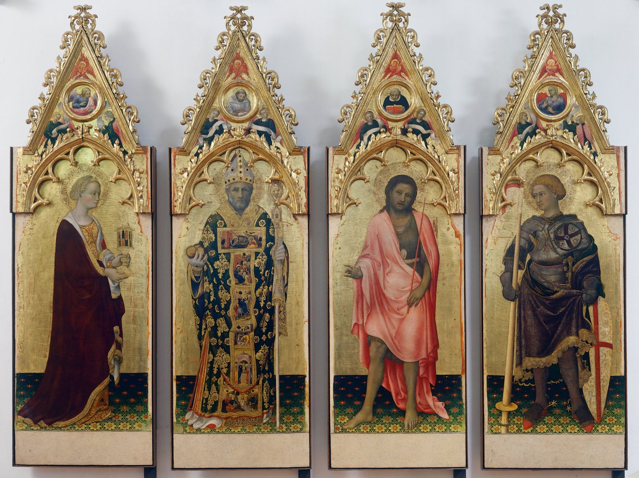 Quaratesi Polyptych, Pyhän Maria Magdaleenan, Pyhän Nikolauksen Barilaisen, Pyhän Johannes Kastajan ja Pyhän Yrjön neljä pyhää tekijältä Gentile da Fabriano