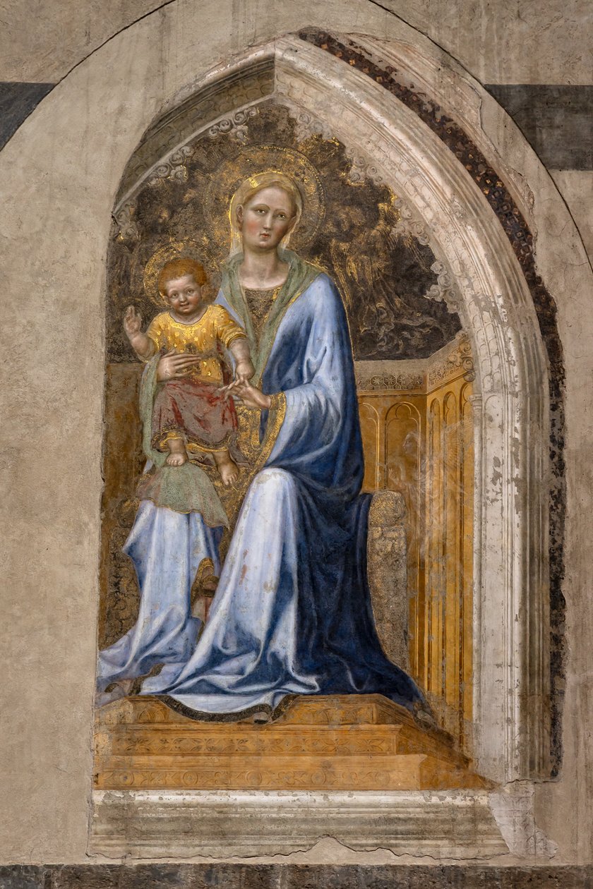 Sisustus: "Tronisoitu Madonna lapsen ja enkelien kanssa", kirjoittanut Gentile da Fabriano tekijältä Gentile da Fabriano