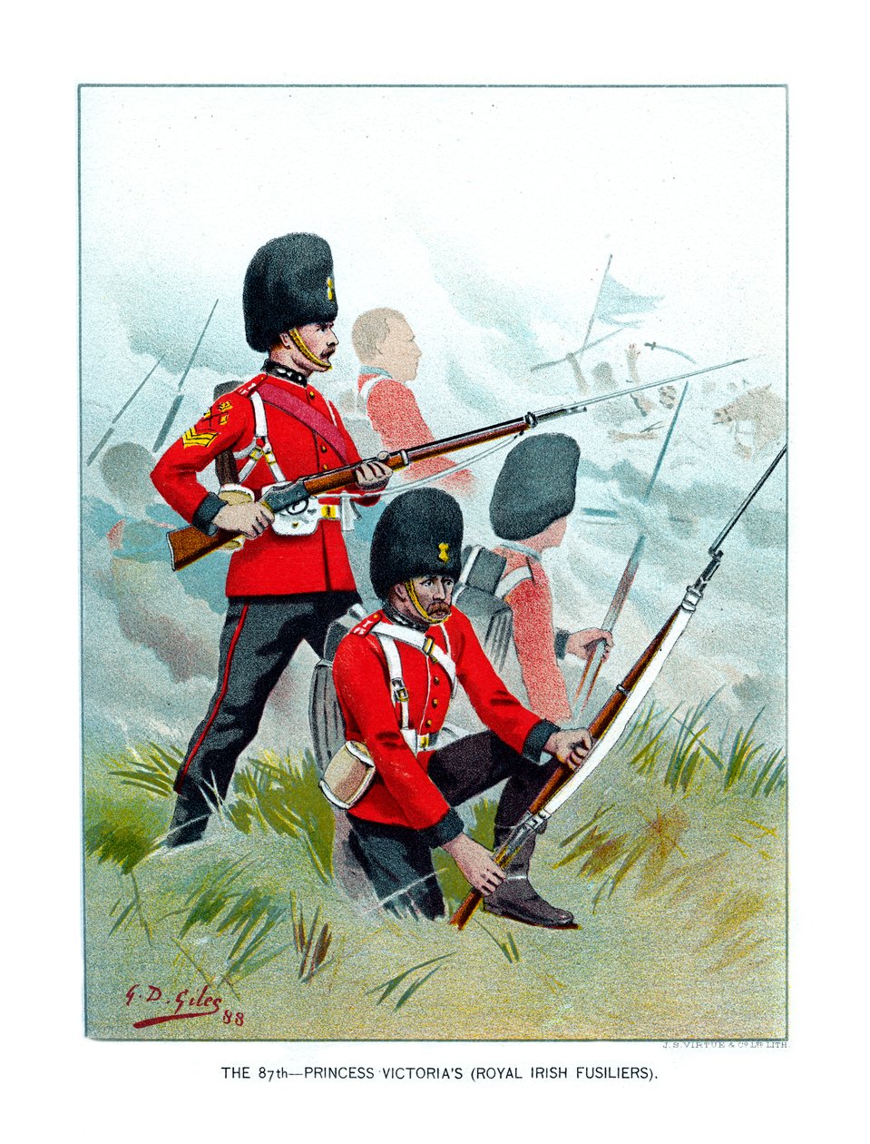 87. prinsessa Victorias Royal Irish Fusiliers, vuodelta 1890. tekijältä Geoffrey Douglas Giles