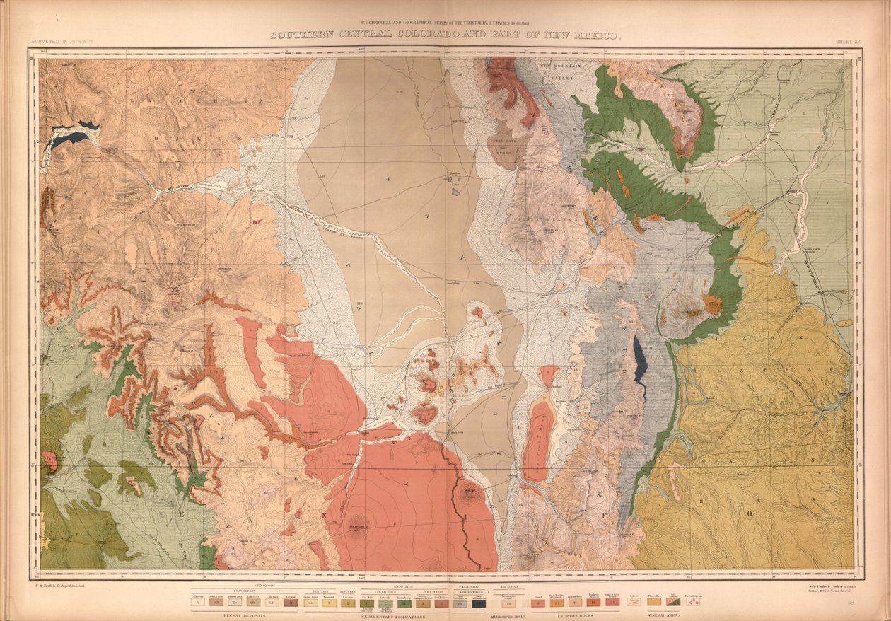 Coloradon ja osien viereisen alueen geologinen ja maantieteellinen atlas, tekijältä Geological And Geographical Survey Of The Territories