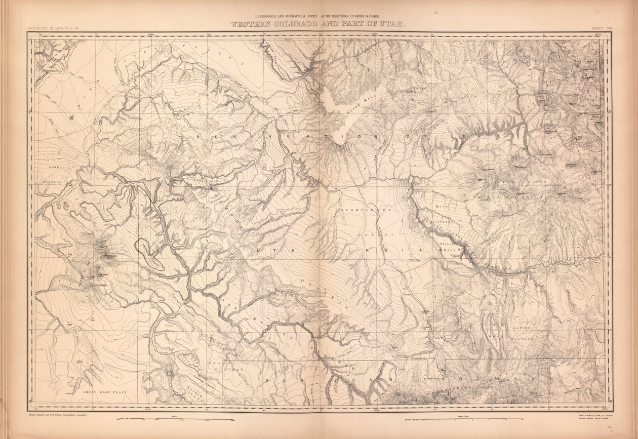Coloradon ja osien viereisen alueen geologinen ja maantieteellinen atlas, tekijältä Geological And Geographical Survey Of The Territories
