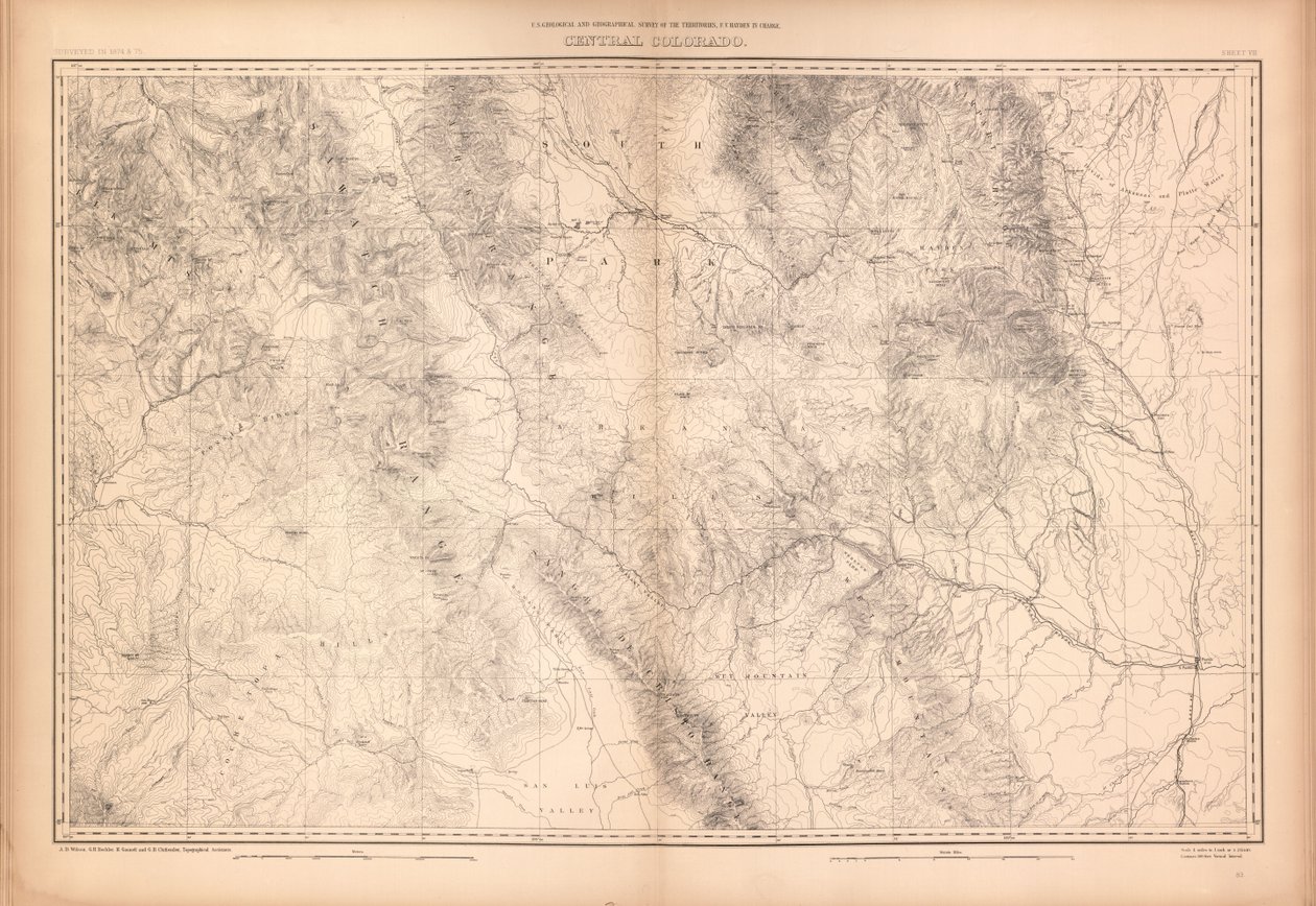 Coloradon ja osien viereisen alueen geologinen ja maantieteellinen atlas tekijältä Geological And Geographical Survey Of The Territories