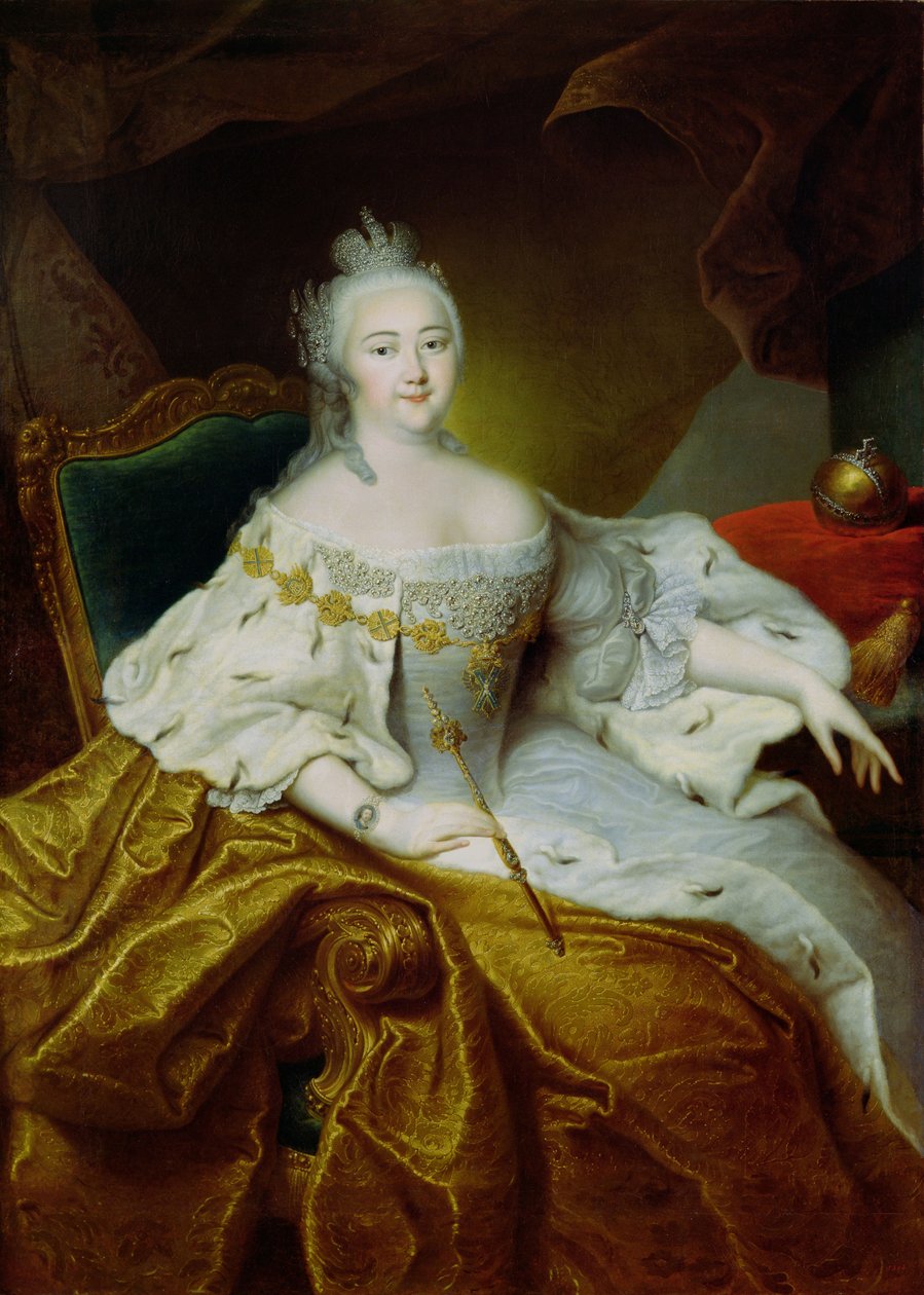 Muotokuva keisarinna Elisabet Petrovnasta, noin 1745. tekijältä Georg Christoph Grooth
