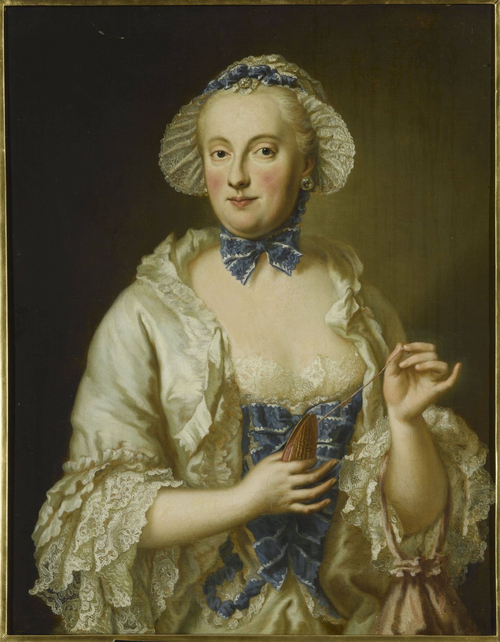 Muotokuva prinsessa Charlotte Amaliesta Hesse-Philippsthalista (1730-1801) tai Maria Anna Sophiasta Saksista (1728-1797) tekijältä Georg Desmarees