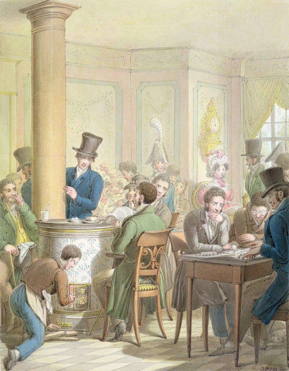 Cafe de Commerce, Tableau de Parisista tekijältä Georg Emanuel Opitz