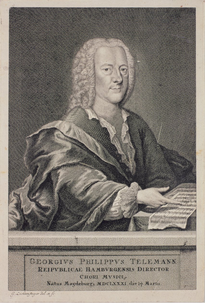 Georg Philipp Telemannin (1681-1757) muotokuva tekijältä Georg Lichtensteger