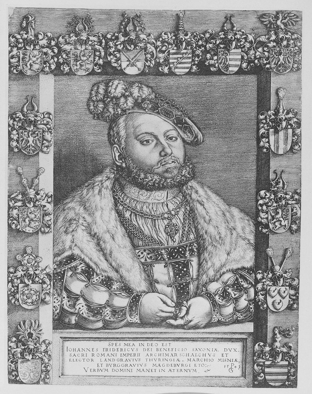 Johann Friedrich I, Saksin vaaliruhtinas ja herttua, 1543. tekijältä Georg Pencz