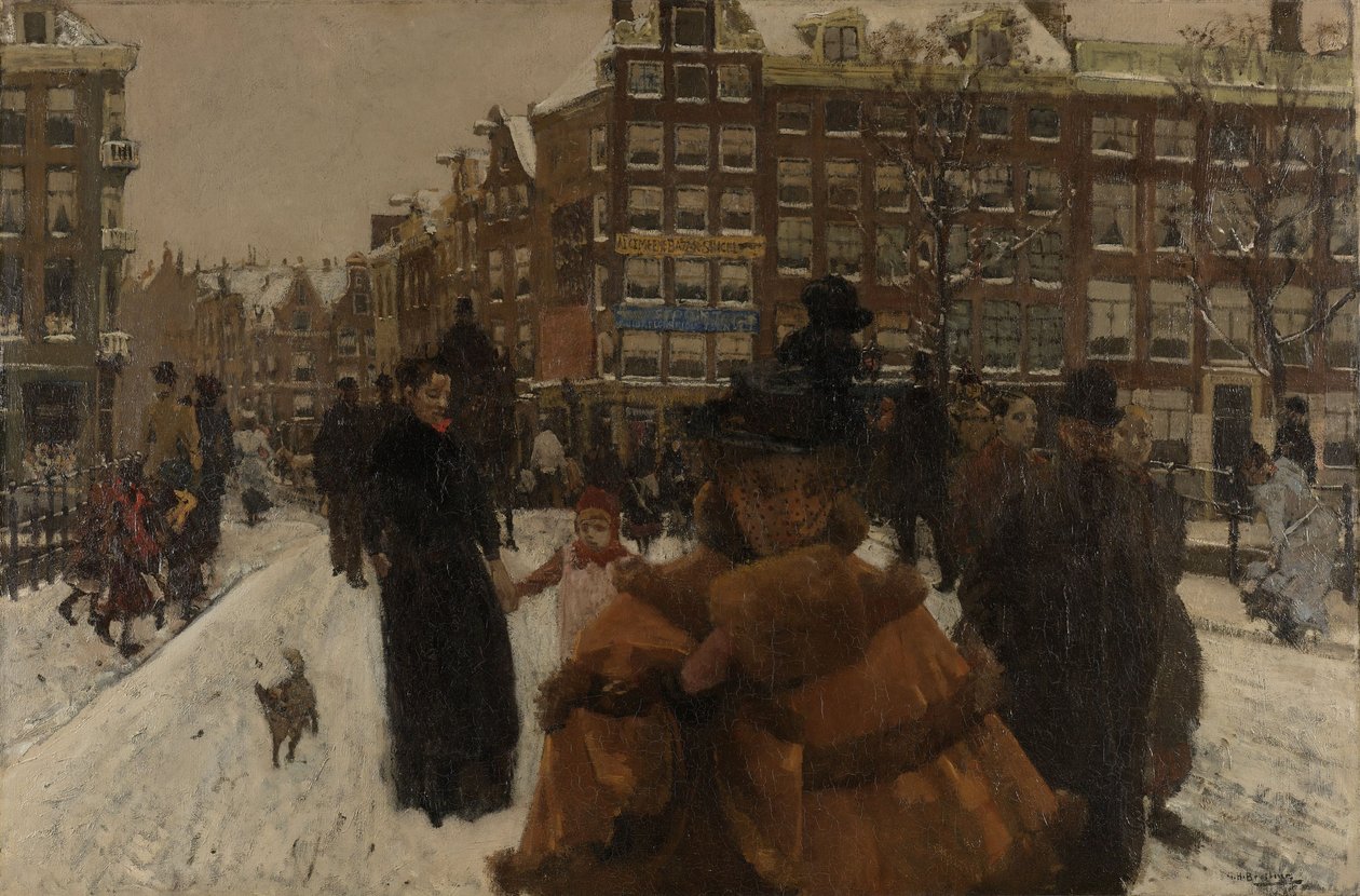 Singelin silta Paleisstraatilla Amsterdamissa, 1896-8 tekijältä George Hendrik Breitner