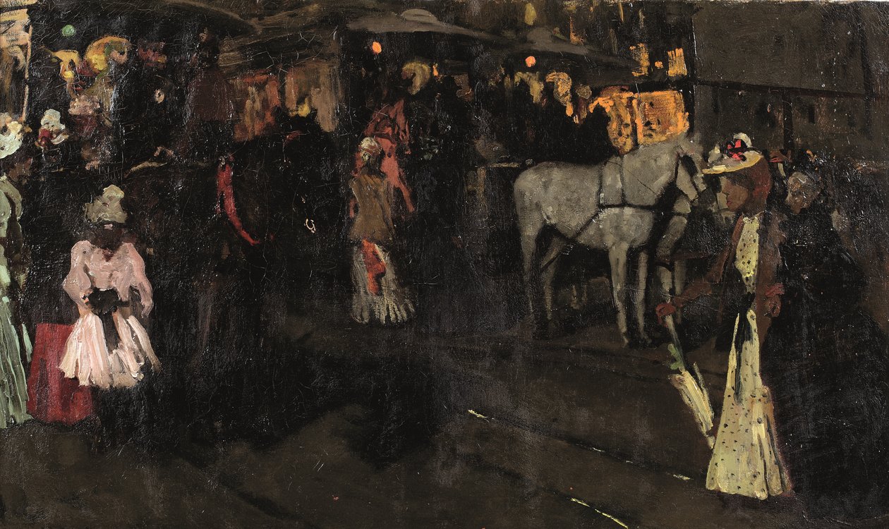 Sunnuntai-ilta Damilla, Amsterdam, noin 1895 (öljy kankaalle). tekijältä Georg Hendrik Breitner