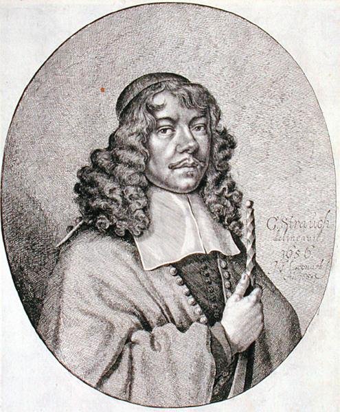 Muotokuva Gabriel Schutzista (1585-1672), kaivertaja Johann Friedrich Leonart (1633-80) 1668 (kaiverrus) tekijältä Georg (after) Strauch