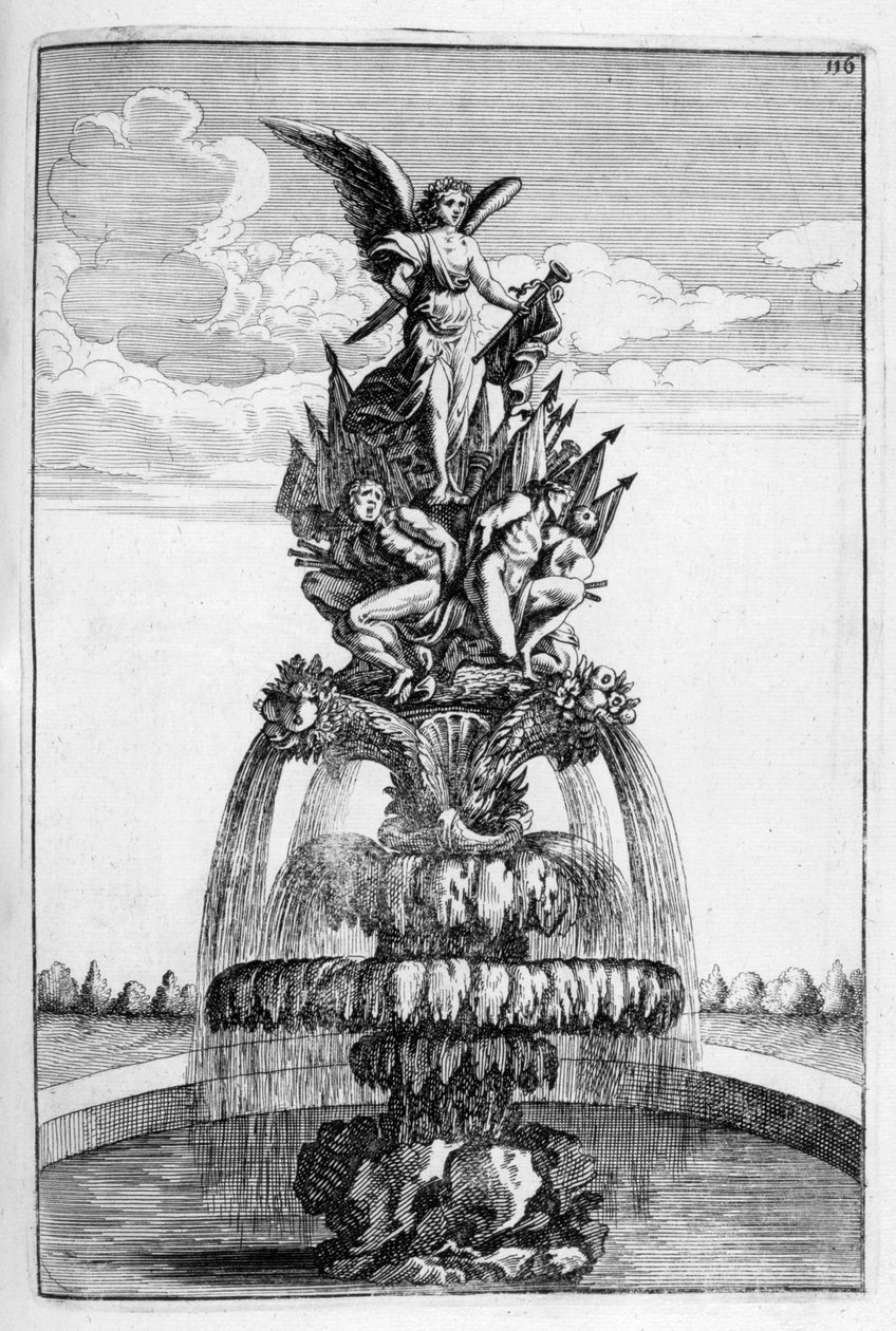 Suihkulähteen suunnittelu, 1664 tekijältä Georg Andreas Bockler