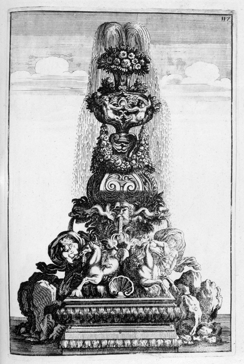 Suihkulähdesuunnittelu, 1664 tekijältä Georg Andreas Bockler