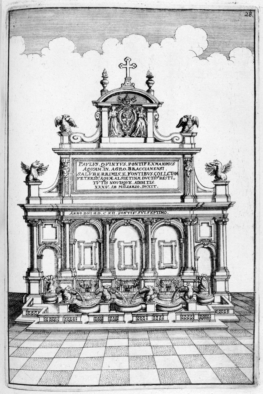 Suihkulähdesuunnittelu, 1664 tekijältä Georg Andreas Bockler