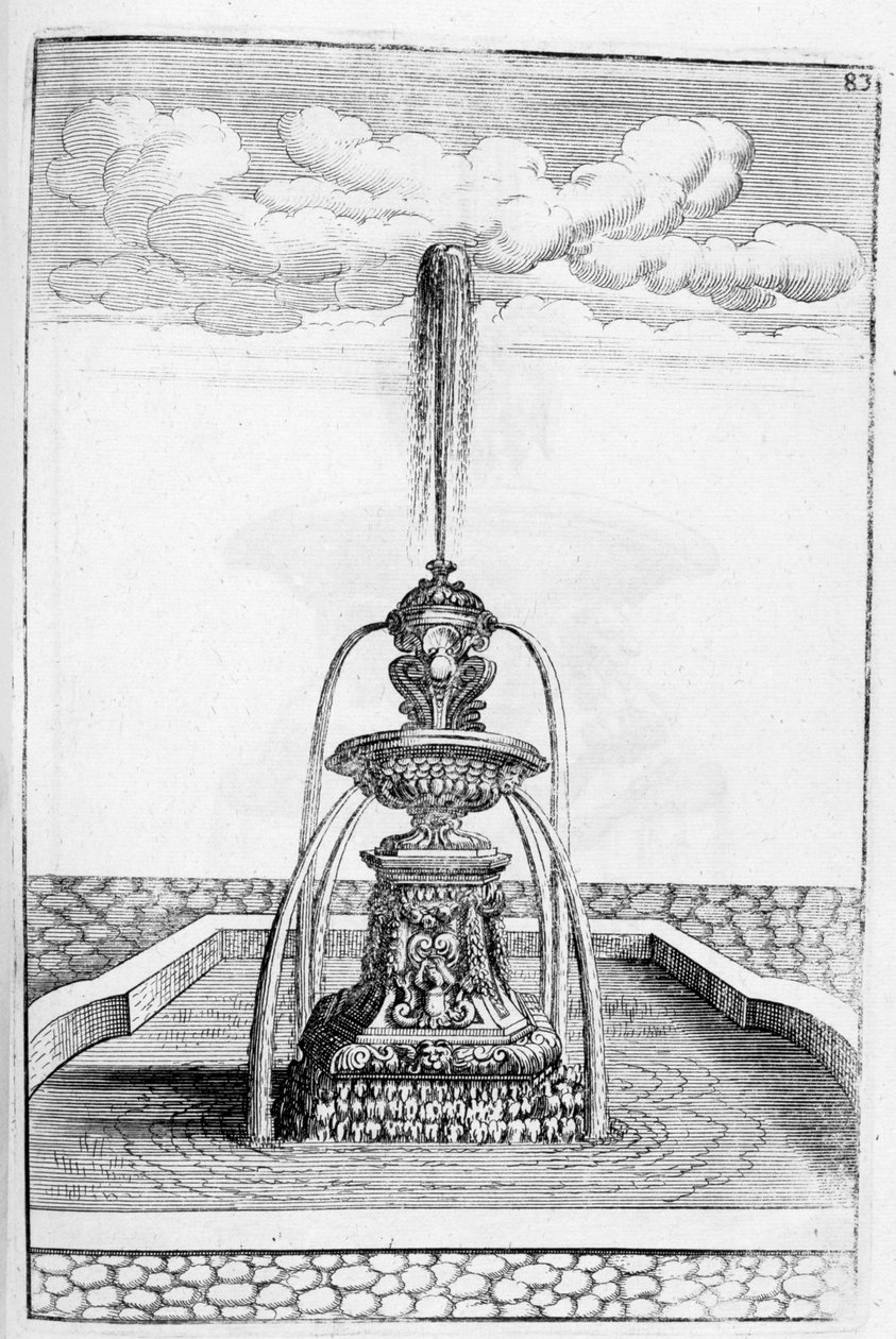 Suihkulähdesuunnittelu, 1664 tekijältä Georg Andreas Bockler