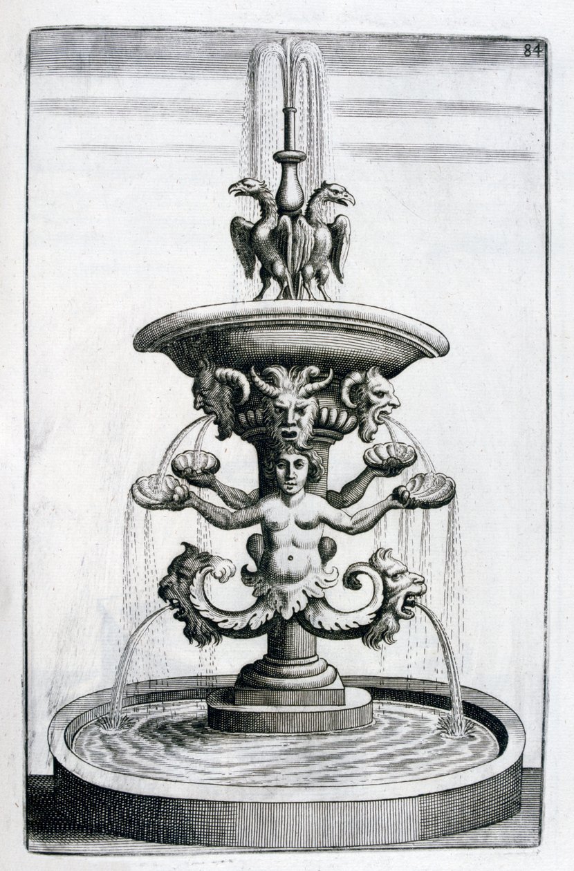 Suihkulähdesuunnittelu, 1664 tekijältä Georg Andreas Bockler