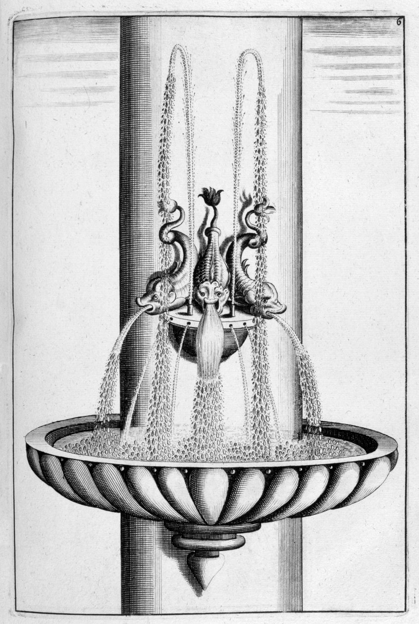 Koristeellinen suihkulähdesuunnittelu, 1664 tekijältä Georg Andreas Bockler