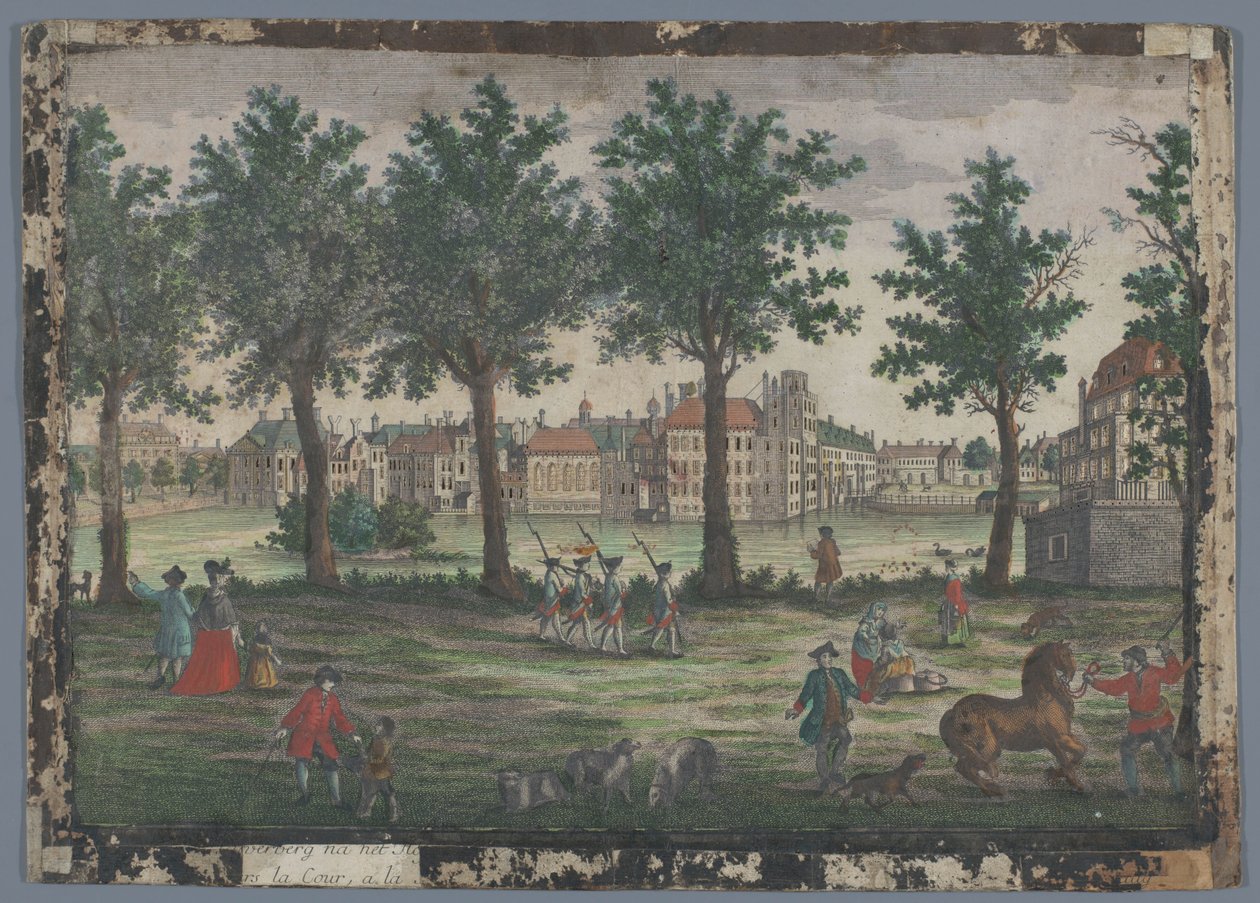Näkymä Hofvijverille Haagissa Prospect des Weihers gegen Hof anzusehen, zu Grafenhaag tekijältä Georg Balthasar Probst (possibly)