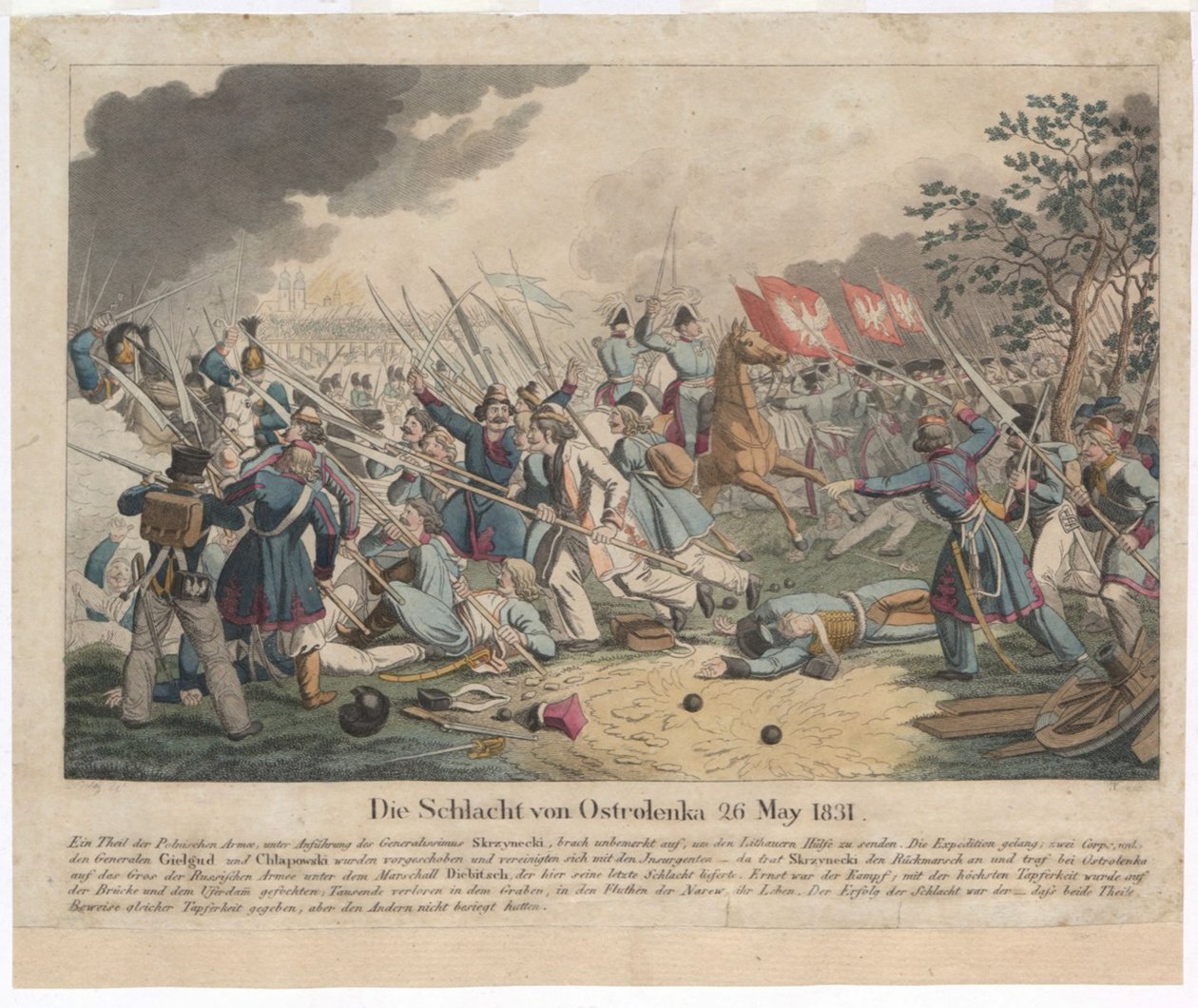Ostrolekan taistelu 26. toukokuuta 1831 tekijältä Georg Benedikt Wunder
