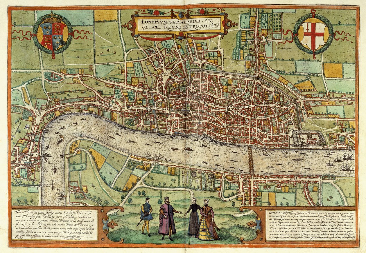 Näkymä Lontooseen, 1613 tekijältä Georg Braun