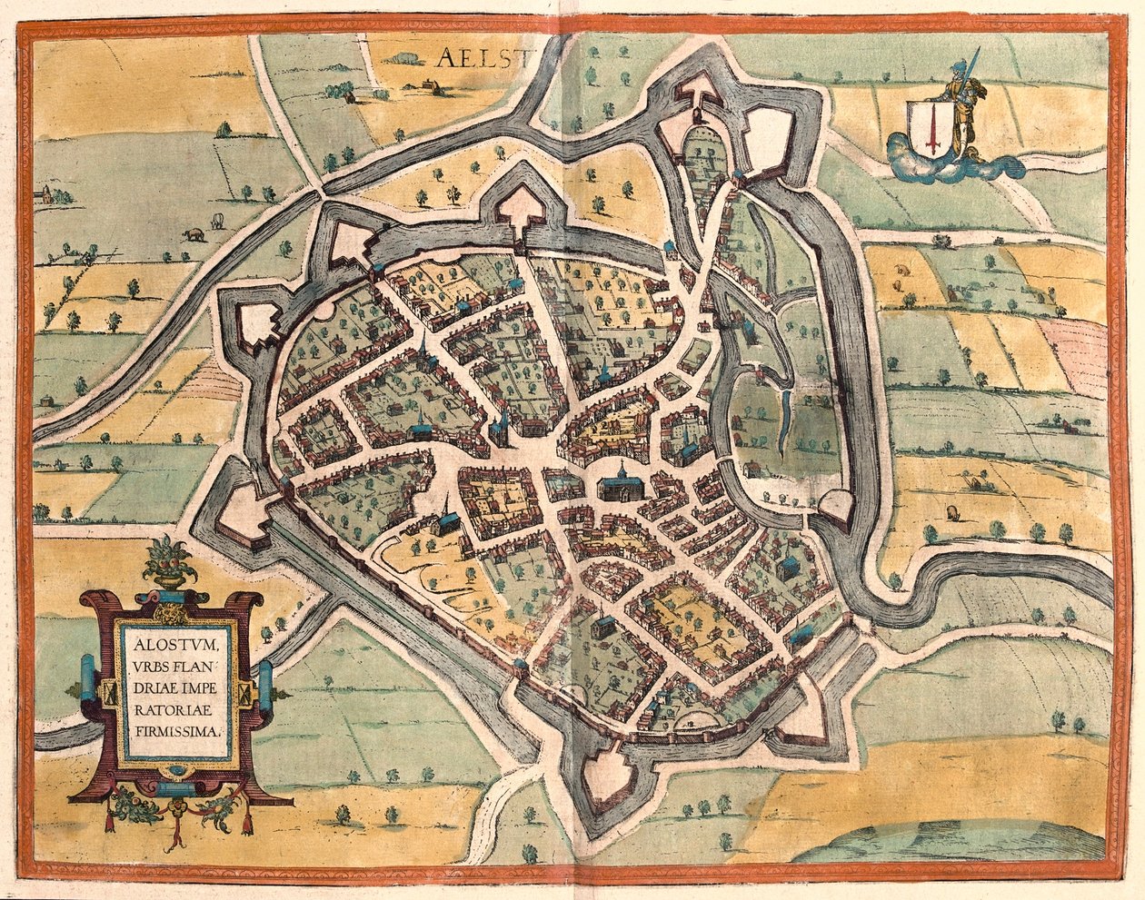 Aalst, Belgia - Georg Braunin "Civitates Orbis Terrarum", Köln 1617. tekijältä Georg Braun
