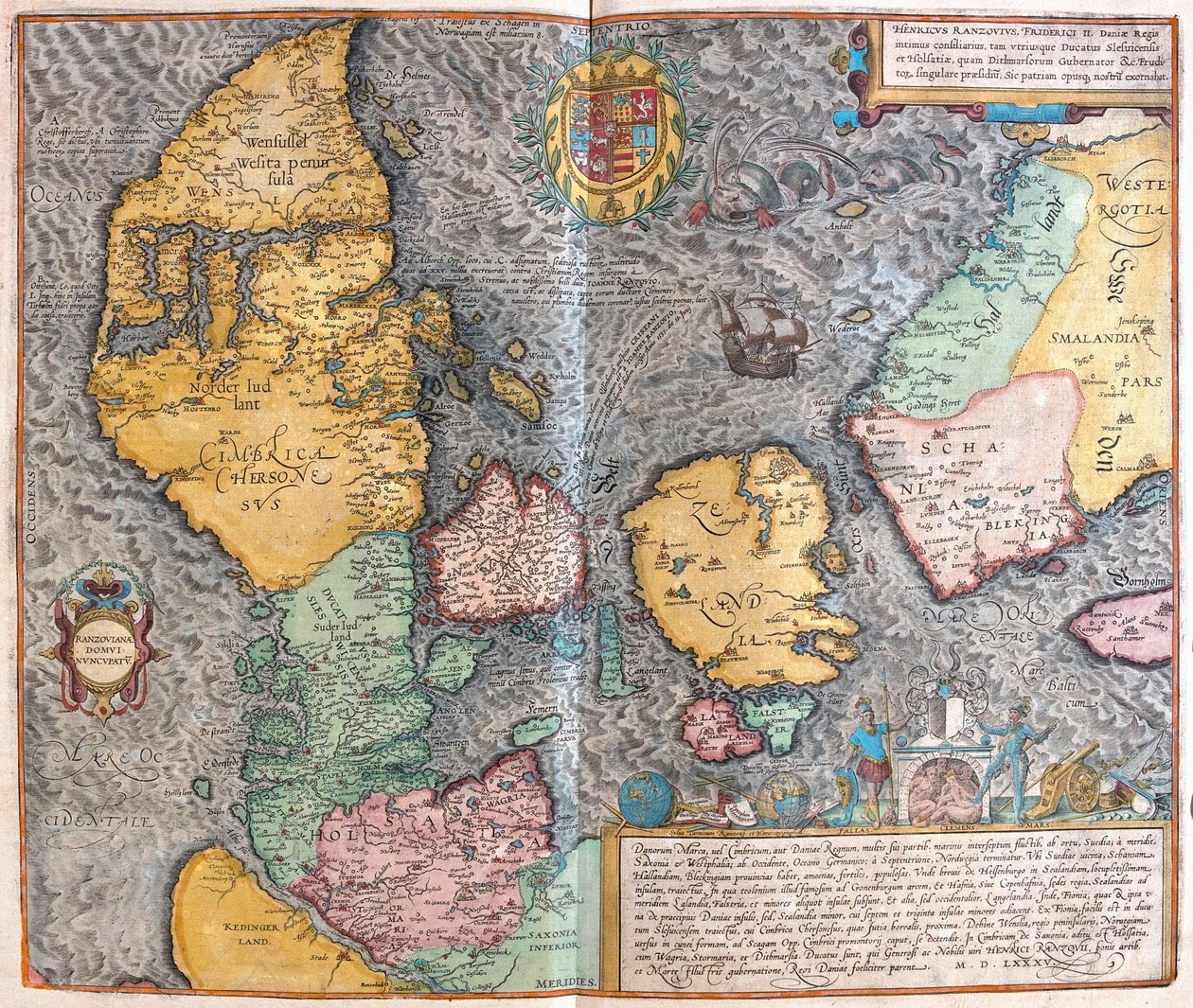 Tanska - Georg Braunin teoksessa "Civitates Orbis Terrarum", Köln 1617. tekijältä Georg Braun