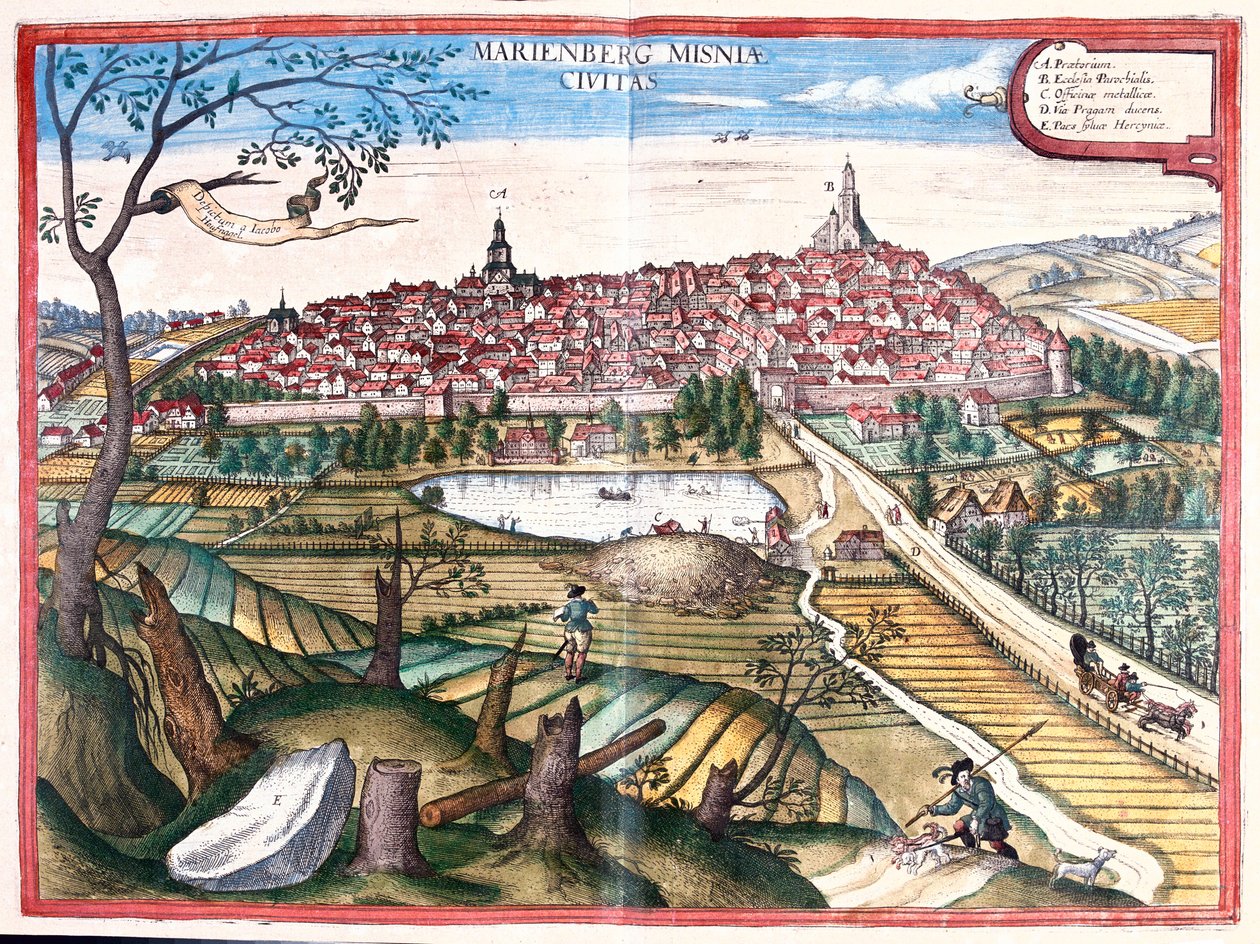 Marienberg, Saksa - Georg Braunin "Civitates Orbis Terrarum", Köln 1617. tekijältä Georg Braun