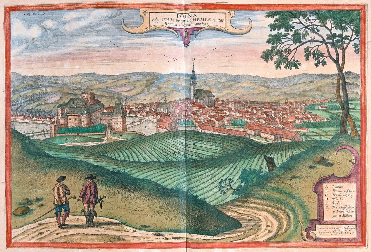 Polna (Böömi), Tšekin tasavalta - Georg Braunin teoksessa "Civitates Orbis Terrarum", Köln 1617. tekijältä Georg Braun