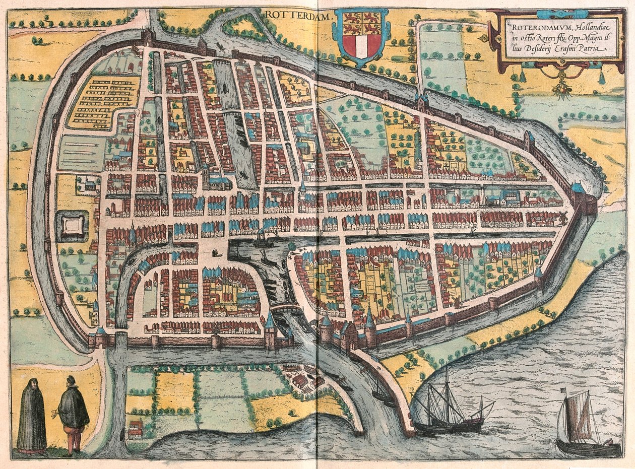 Rotterdam, Alankomaat - Georg Braunin "Civitates Orbis Terrarum", Köln 1617. tekijältä Georg Braun