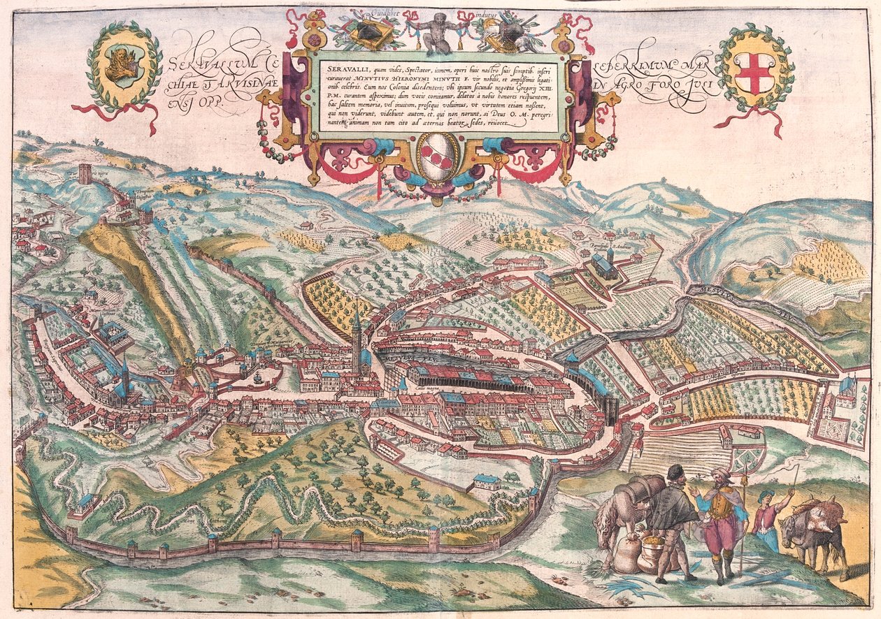 Serravalle, Vittorio Veneto (Treviso), Italia - Georg Braunin "Civitates Orbis Terrarum", Köln 1617. tekijältä Georg Braun
