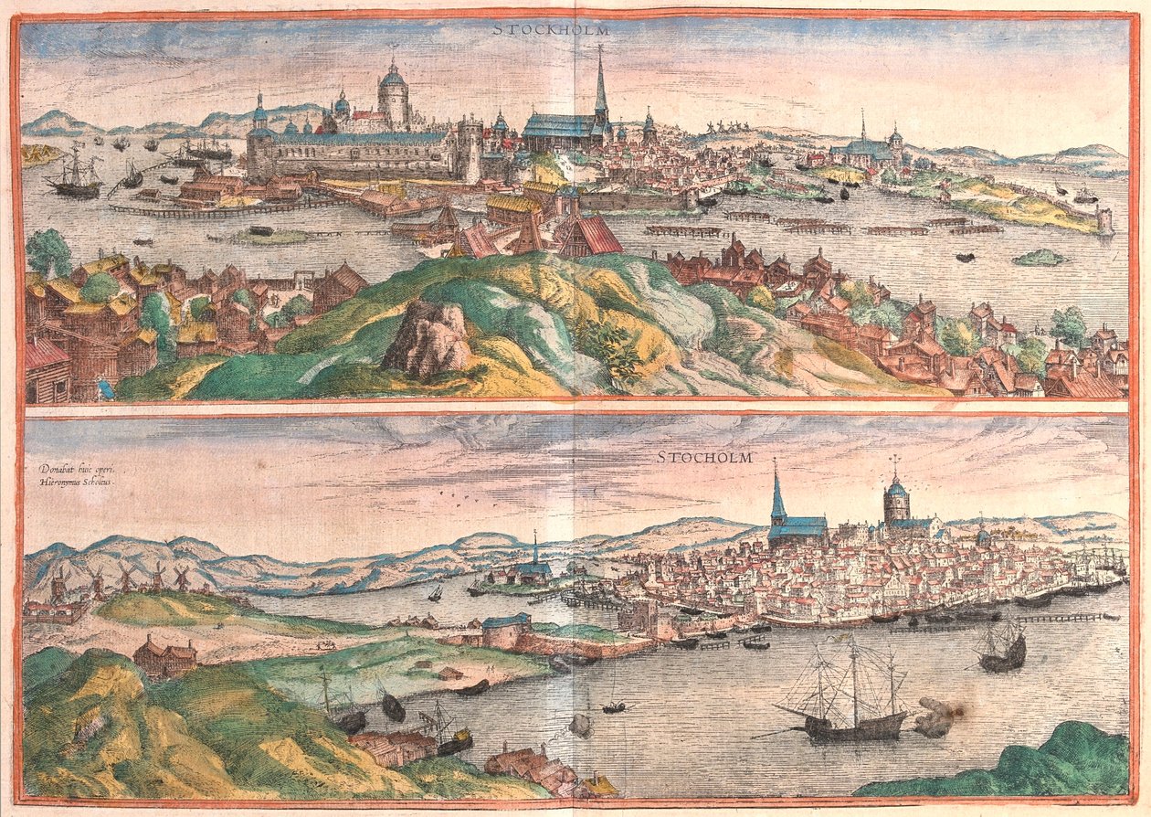 Tukholma, Ruotsi - Georg Braunin "Civitates Orbis Terrarum", Köln 1617. tekijältä Georg Braun