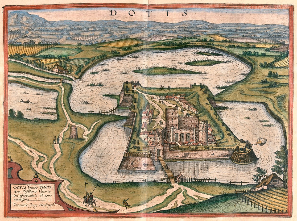 Tata, Unkari - Georg Braunin "Civitates Orbis Terrarum", Köln 1617. tekijältä Georg Braun