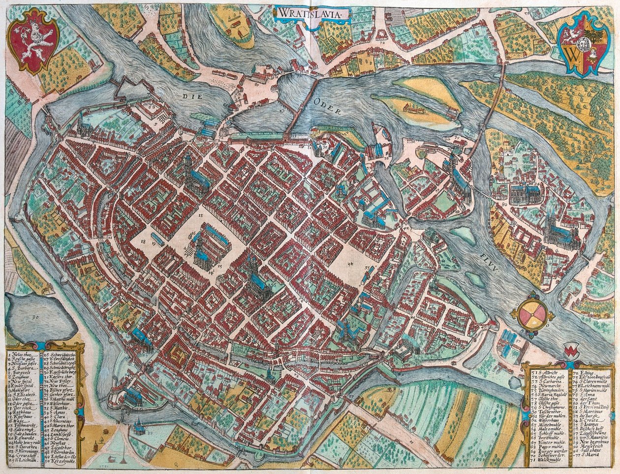 Wroclaw, Puola - Georg Braunin "Civitates Orbis Terrarum", Köln 1617. tekijältä Georg Braun